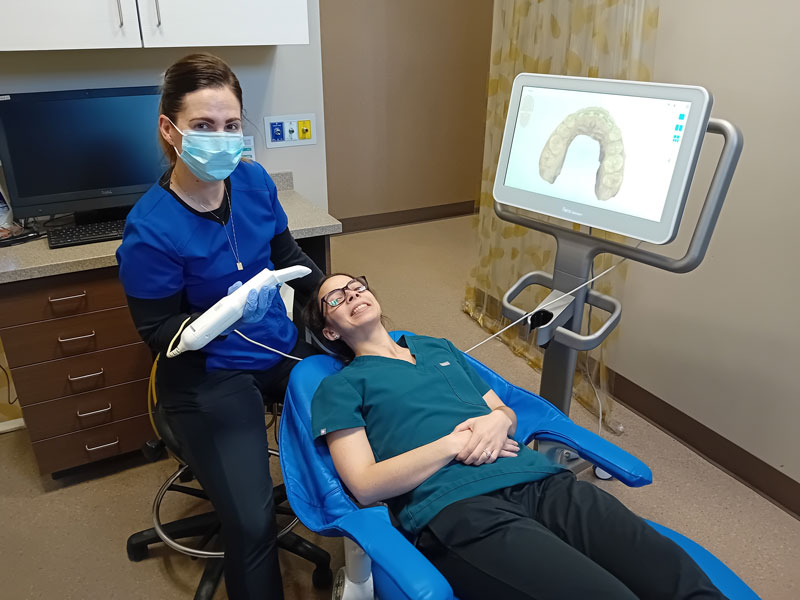 Dental professional using itero